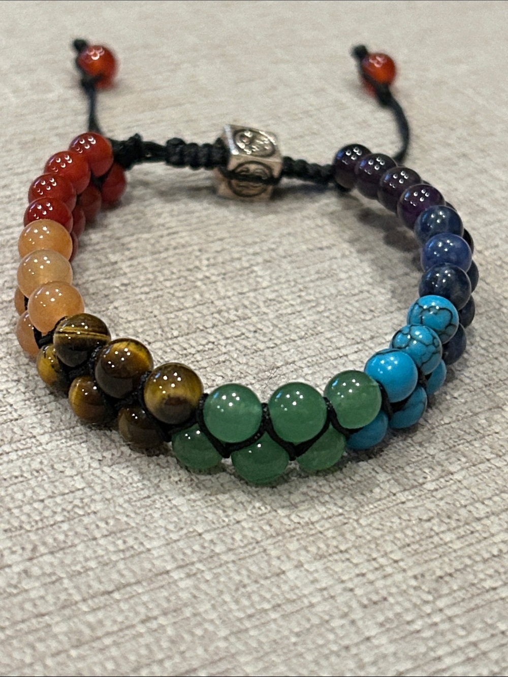 Multicolor stone Beaded Chakra Bracelet - Adjustable Women's Jewelry